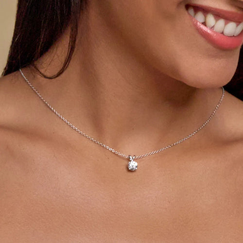 0.50 CTW Round Lab Grown Diamond Split Bail Solitaire Pendant in 14K