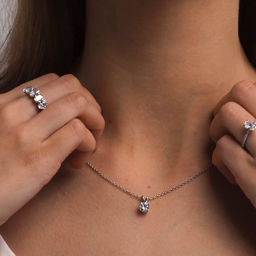 0.75 CTW Round Lab Grown Diamond Split Bail Solitaire Pendant in 14K