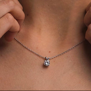 0.50 CTW Round Lab Grown Diamond Split Bail Solitaire Pendant in 14K