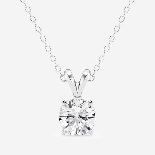 0.50 CTW Round Lab Grown Diamond Split Bail Solitaire Pendant in 14K