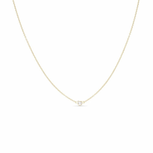 Heart Shaped Diamond Solitaire Necklace