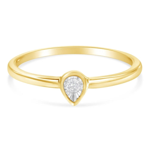 14K Yellow Gold Plated .925 Sterling Silver 1/20 Carat Diamond