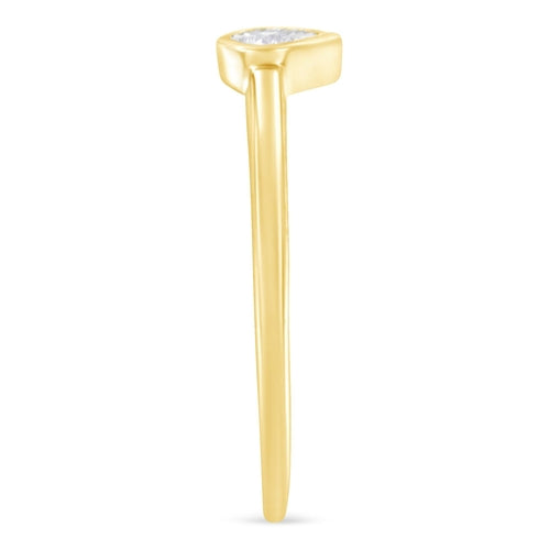 14K Yellow Gold Plated .925 Sterling Silver 1/20 Carat Diamond