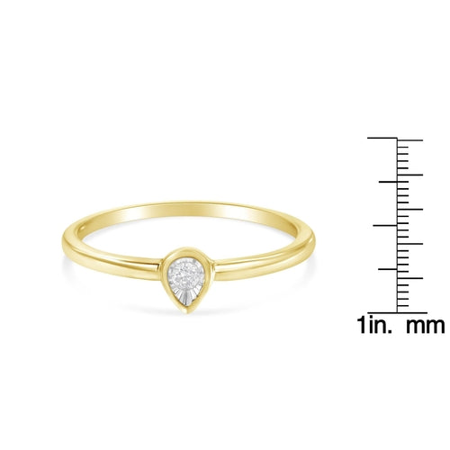 14K Yellow Gold Plated .925 Sterling Silver 1/20 Carat Diamond