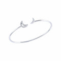 Date Night Double Crescent Adjustable Diamond Cuff in Sterling Silver