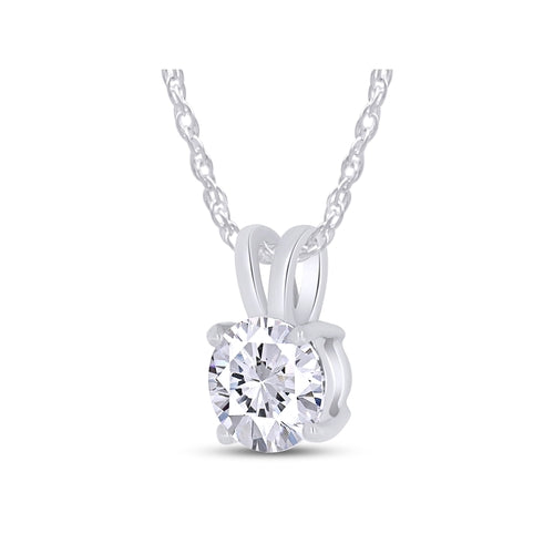 1.00 CTW Lab-Grown Round Diamond Solitaire Pendant in Solid 14K Gold –