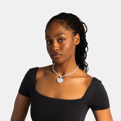 4.3ct Lab Diamond Heart Pendant | IGI Certified | 10K White Gold