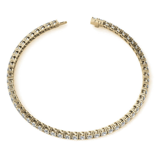3.00 CTW AGI Certified Lab-Grown Diamond Tennis Bracelet in 14K Yellow