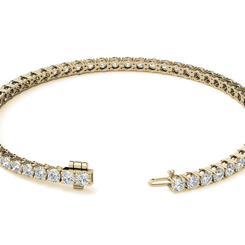 3.00 CTW AGI Certified Lab-Grown Diamond Tennis Bracelet in 14K Yellow
