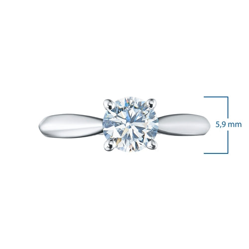 White Gold Ring with 1 Round-Cut Lab-Created Diamond 1.05 CT.TW