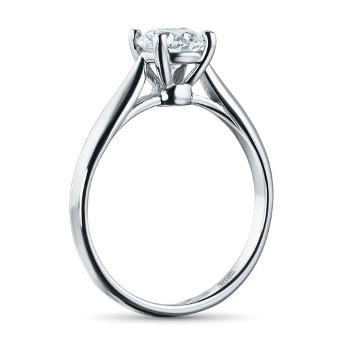 White Gold Ring with 1 Round-Cut Lab-Created Diamond 1.05 CT.TW